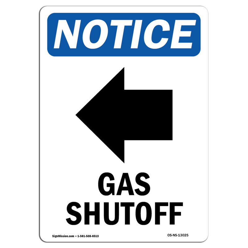 Gas Shutoff Sign