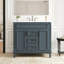 Meuble-lavabo 36 po avec lavabo supérieur, armoire de rangement moderne avec 2 portes à fermeture douce et 2 tiroirs, meuble-lavabo simple -107394925