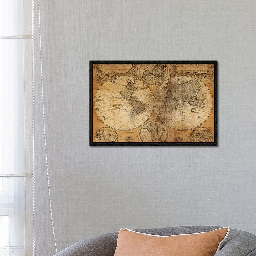 Leinwandbild Vintage Map von Diego Tirigall