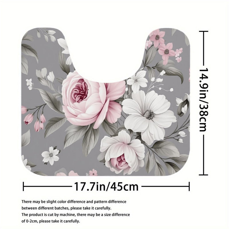 Doux rose et gris à motif floral