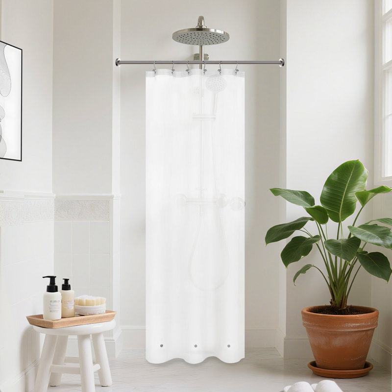8G PEVA Solid Color Single Waterproof Shower Curtain Liner, 72"H x 36"W, Frost