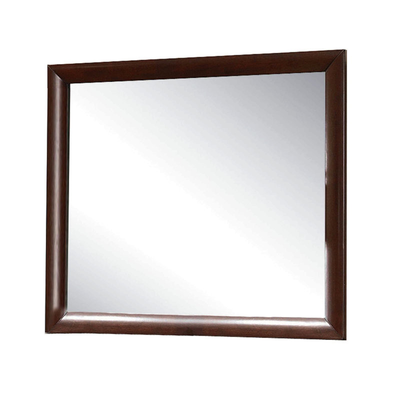 Miroir à finition espresso pour la maison, Rectangulaire, 35 po x 39 po, Bois espresso