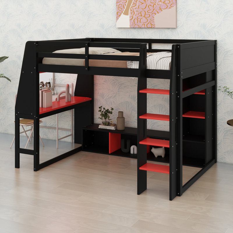 Lit mezzanine avec bureau Gaming
