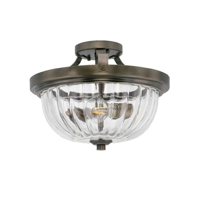 Plafonnier semi-encastré cylindrique à 2 lumières de 14 po Brogyn