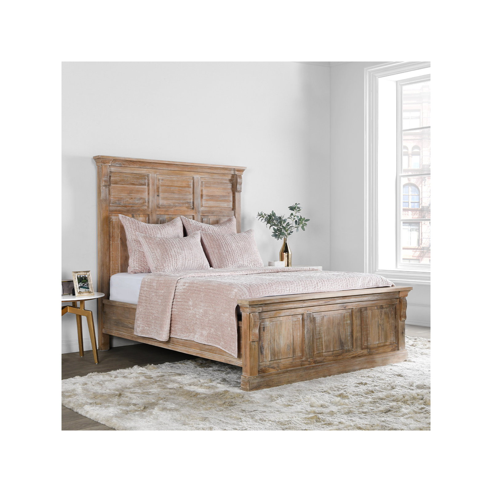 Tasmin Velvet Quilt, King Quilt, Bliss Pink