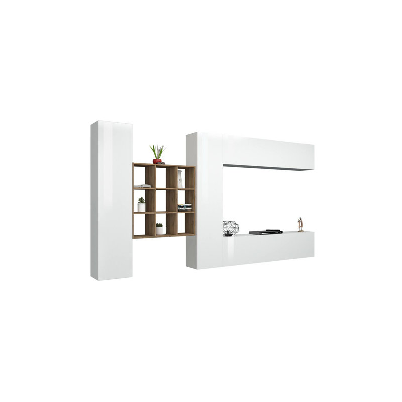 Mikenlee Rectangle Accent Cabinet, Glossy White