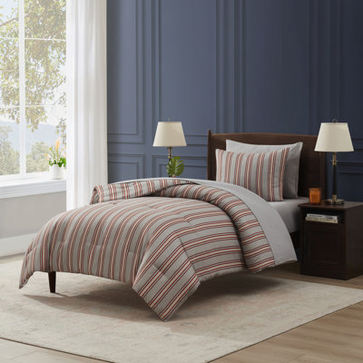 Nestl Striped Bed in a Bag Comforter 5-Piece Set with Sheets & Pillow Sham