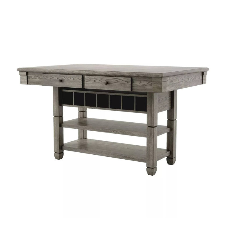 60.4"W Transitional Counter Ht. Table, Gray