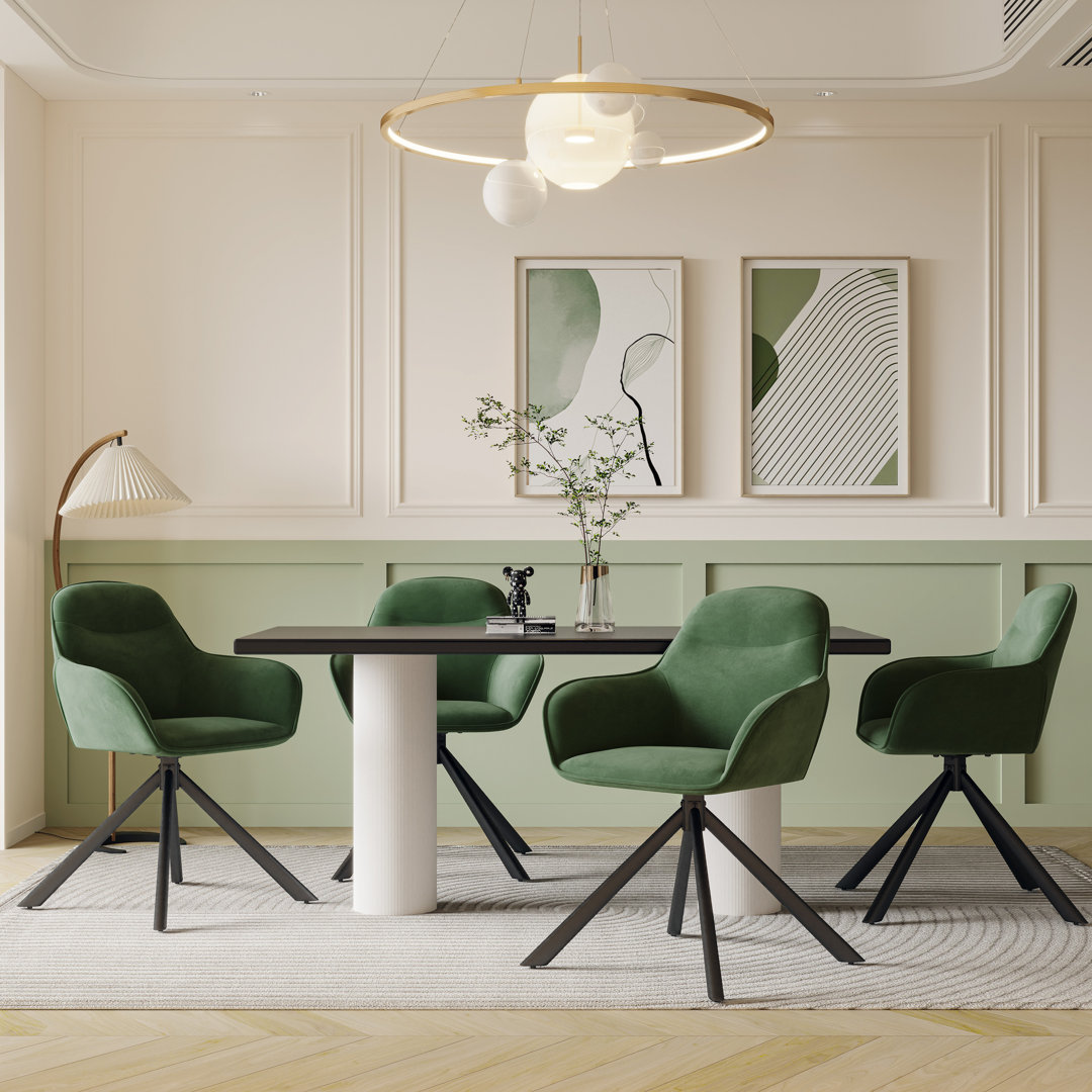 48.5cm H Fabric Upholstered Dining Chair with Arm