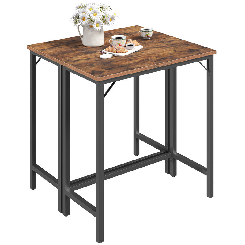 35 "table de bar étroite, table de pub pour la salle à manger, tables de bar avec structure en métal robuste, Beige