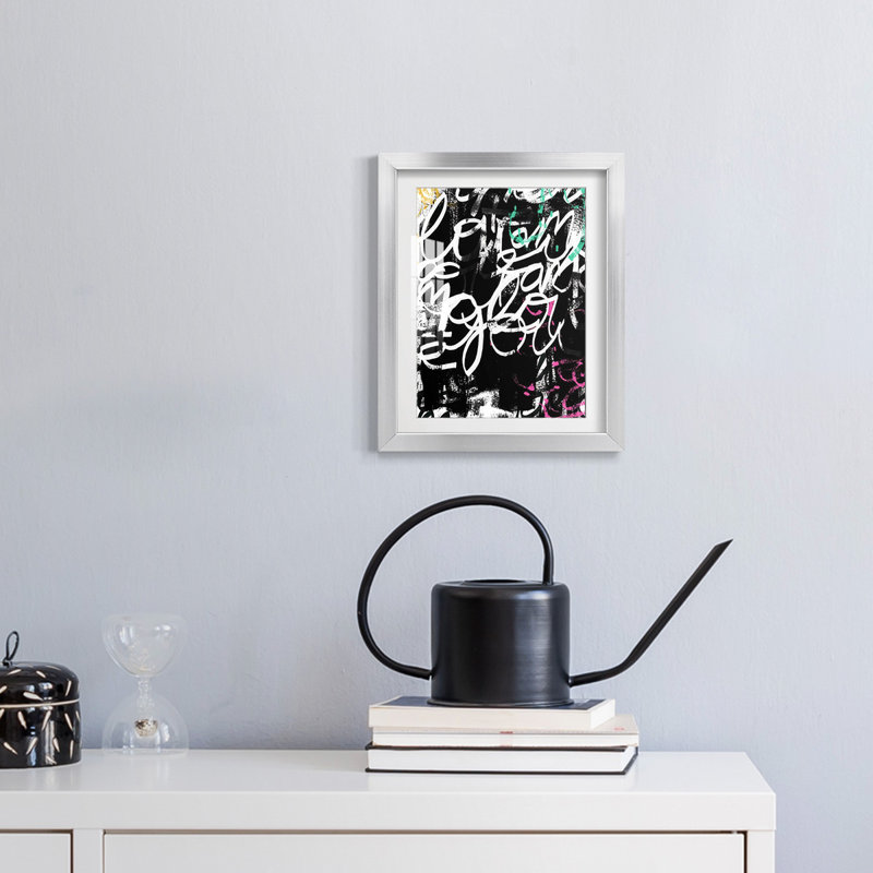 Graffiti Scribe II -Framed Print, 25.5" H x 17.5" W, Silver