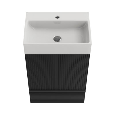 20" Striped Cashmere Bathroom Vanity with Ceramic Sink, Freestanding Bathroom Cabinet for Bathroom