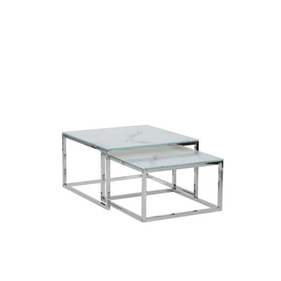 Montauk Glass Top Frame Nesting Tables