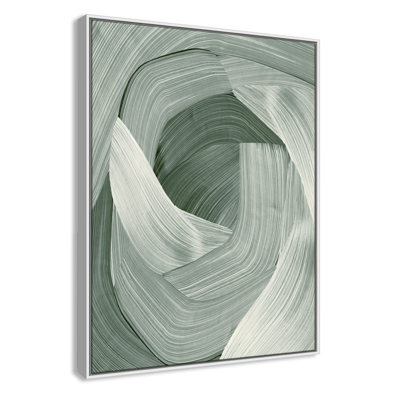 «Wyn Enriched Emerald - Floater Frame», reproduction d'impression sur toile, Blanc / Blanc, H 41,5 po x l 31,5 po