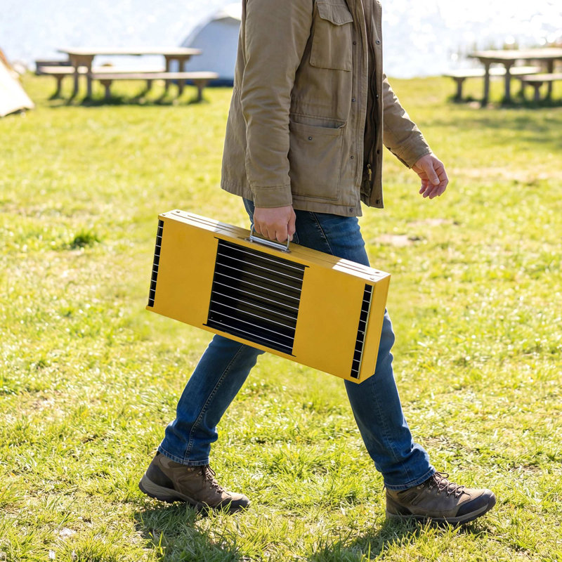 Outsunny Portable BBQ Grill Foldable Charcoal Grill for Camping, Yellow