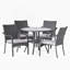 Outdoor Rattan Dining Set with 4 Dining Chairs,Grey