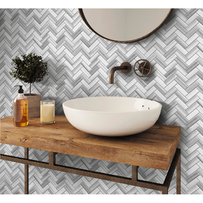 Zebra 1 in. x 3 in. Polished Marble Tile
