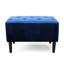 Boutonné en velours bleu marine, sur des pieds en bois de bouleau robuste bleu Mid Century, revêtement en velours avec motif
