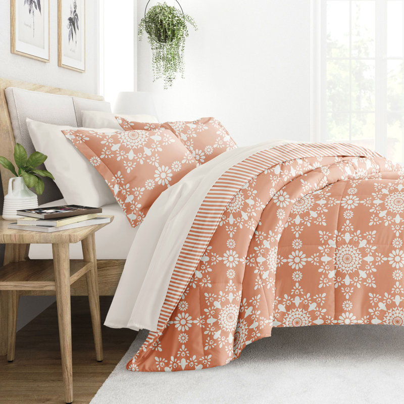 Twin Gray Textured Stripe Microfiber Bed in a Bag Set