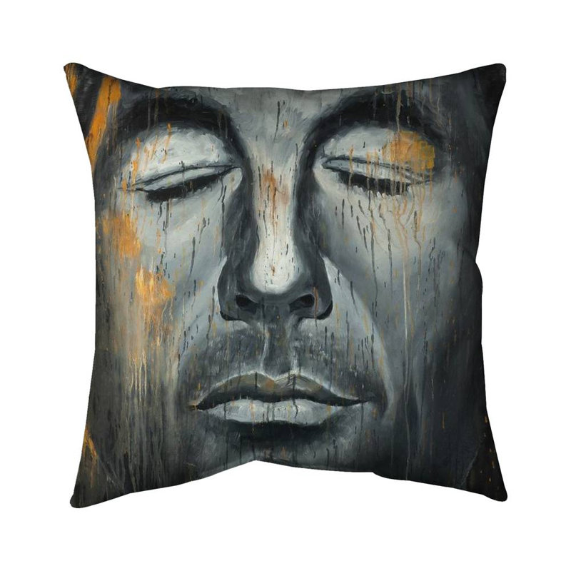 Abstract man portrait - 16"x16" Throw pillow - Poly twill - Print on demand, 16" H x 16" W, Polyester/Polyfill