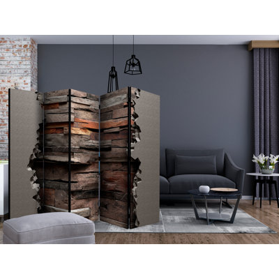 Bucci 225cm W x 172cm H 5 - Panel Solid Wood Folding Room Divider