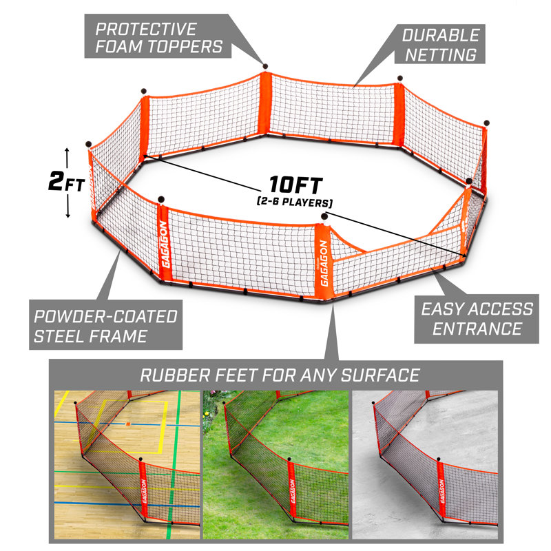 GoSports 10 Ft Portable Indoor/Outdoor Gaga Ball Pit Set