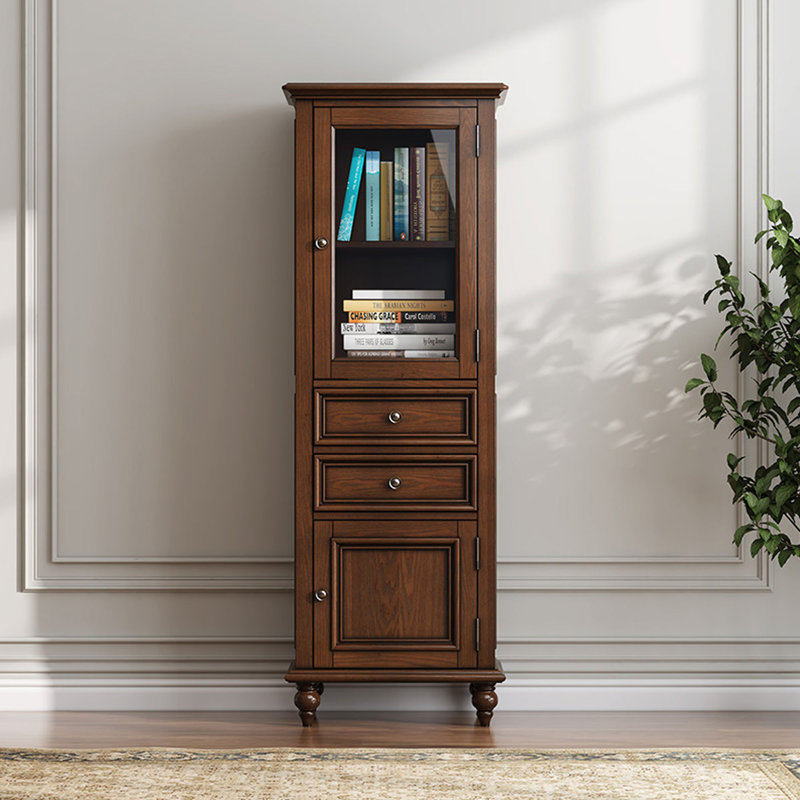 Armoire de présentation et de rangement brune de style américain, Brown