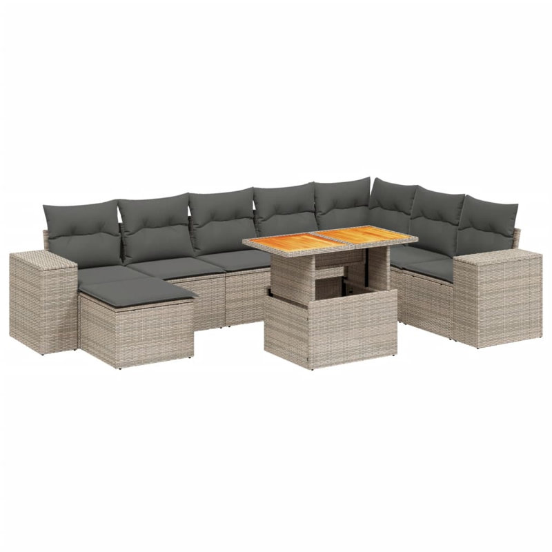 Ensemble de canapé de jardin Vidaxl gris