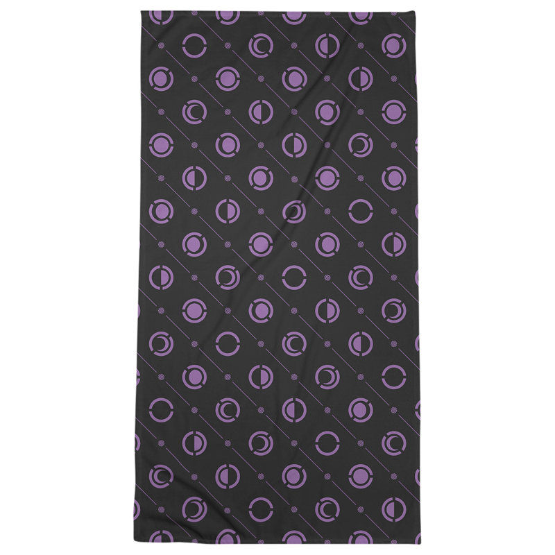 Serviette de plage Classic Moon Phases, Noir/mauve
