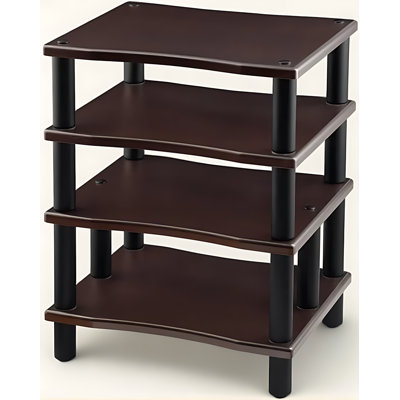 4-Tier Open Air Av Component Stand - Heavy Duty Steel & Mdf Construction, Supports Up To 75 Lbs Per Shelf, Modular Design For Customizable Home Theater Organization