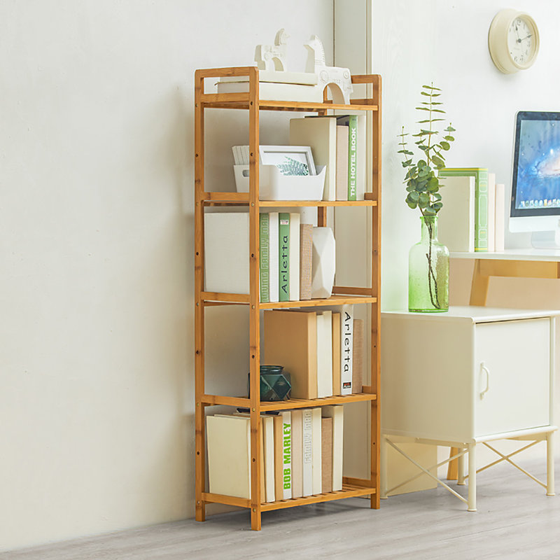 Audriel Bamboo Bookcase, (5 Shelves) 128cm H x 50cm W x 25cm D