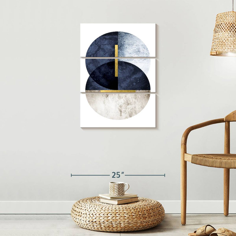 Impression d'art sur toile bleu marine foncé, H 32 po x l 20 po x P 1,25 po