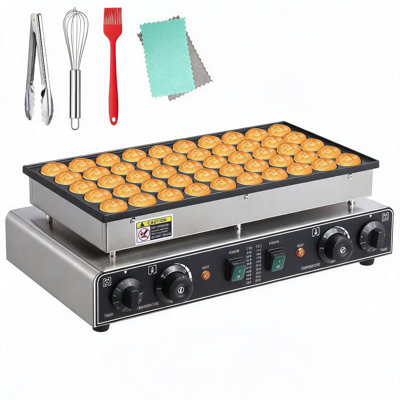 Mini-crêpière commerciale de 50 po à 1,8 trou, muffin électrique antiadhésif et gaufrier, température réglable de 50 à 300,, pour la maison, le restaurant, le casse-croûte