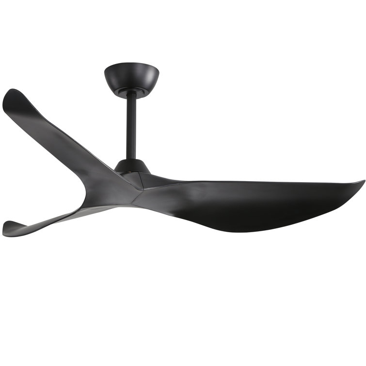 Kemp 52" 3 -ABS-Blade Propeller Modern Ceiling Fans no Light and with Remote Control