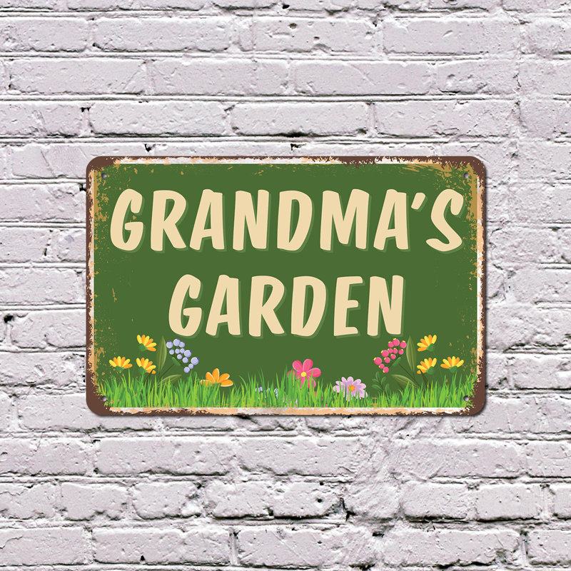 Grandma’s Garden 11 Inch x 17 Inch Plastic Sign, 11" H x 17" W x 0.1" D