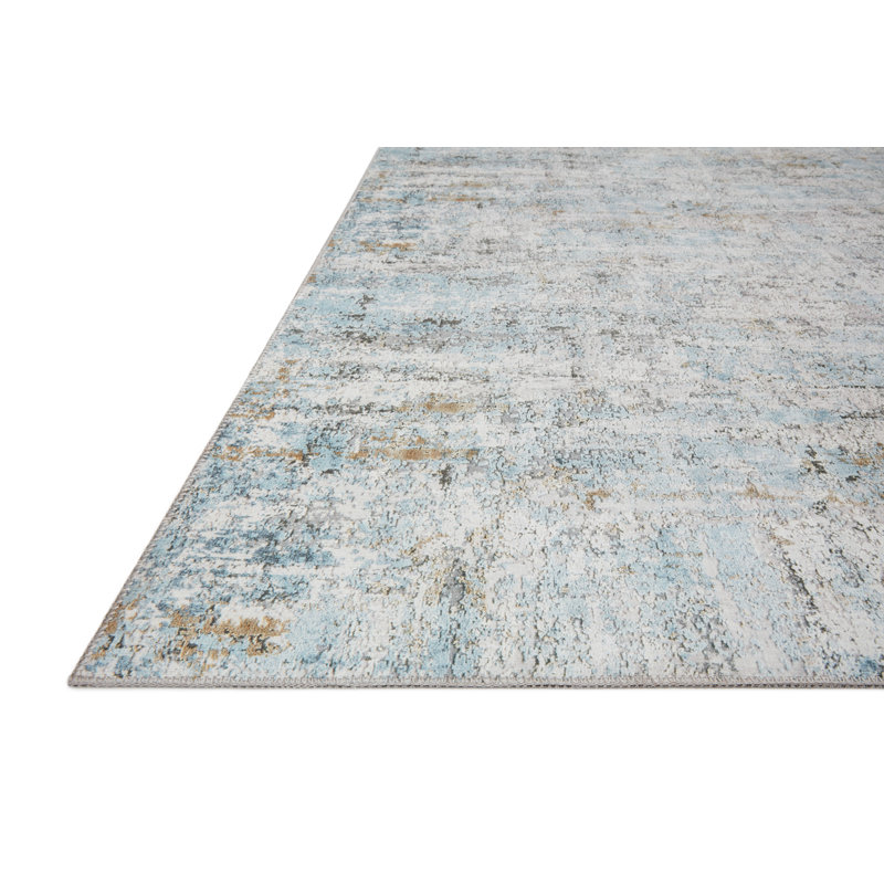 Abstract Ivory Area Rug, Runner 2'6" x 9'6"