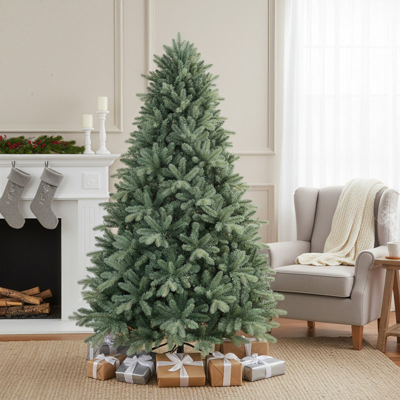 Arbre de Noël vert avec support, non pré-éclairé et pré-éclairé, 14 tailles disponibles, H 5 pi, Non