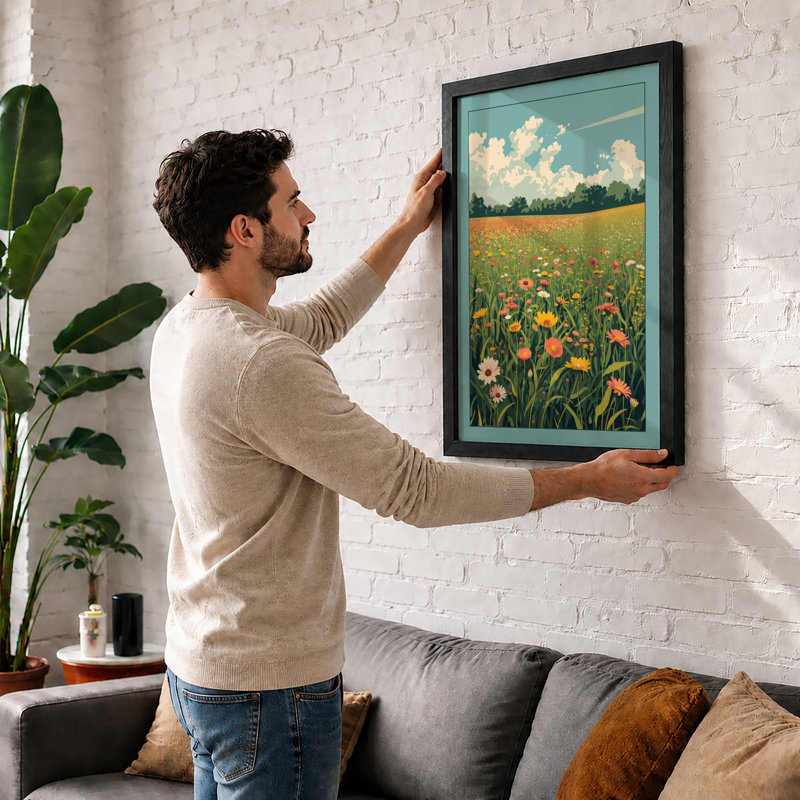 Wildflower Meadow At Summer Botanical - Print, Oak, A4 - 29.7 x 21.0 cm