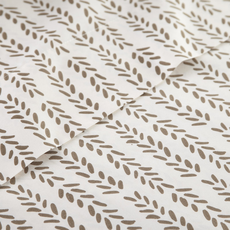 Ensemble de draps en microfibre Southshore, Drap pour lit simple TG + drap-housse + 1 taie d'o, Brun blanc cassé