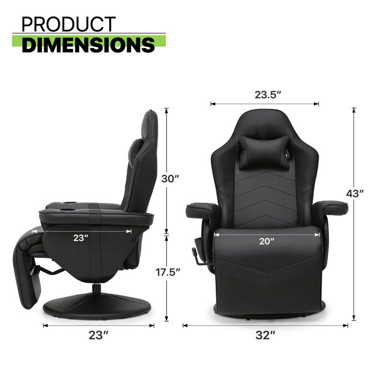 MoNiBloom Massage Video Gaming Recliner Chair, Ergonomic Computer