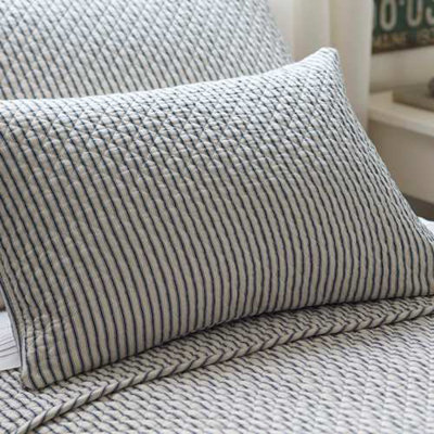 Bergen Stripe Cotton Lumbar Pillow