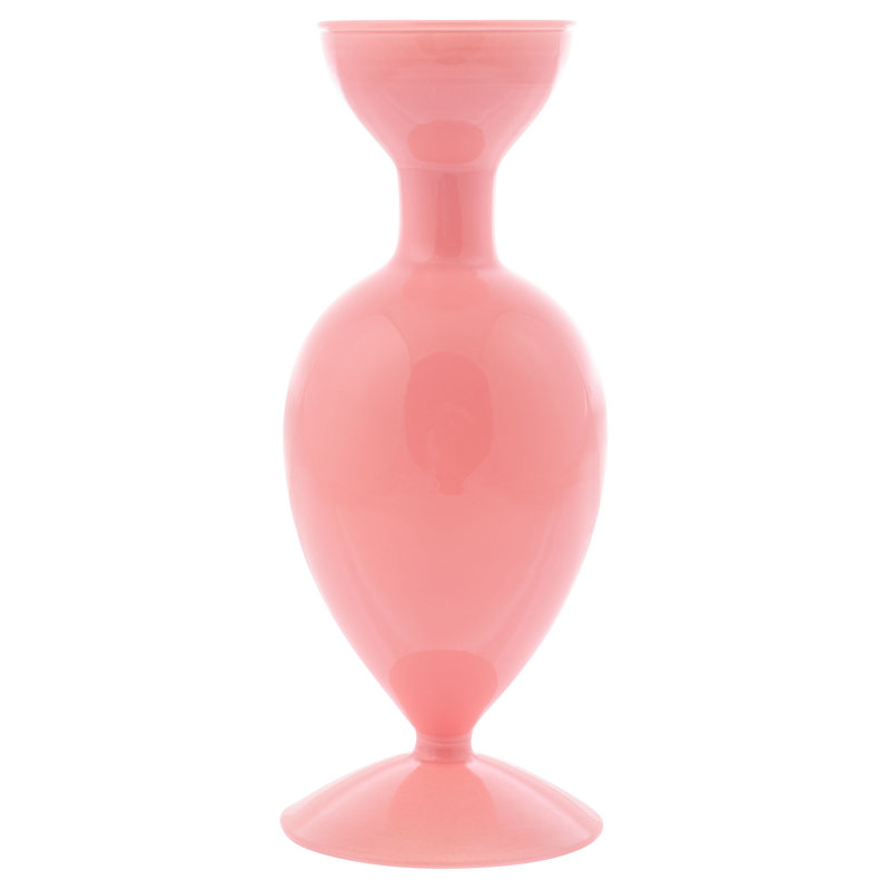Vase DECO en verre rose (S25)