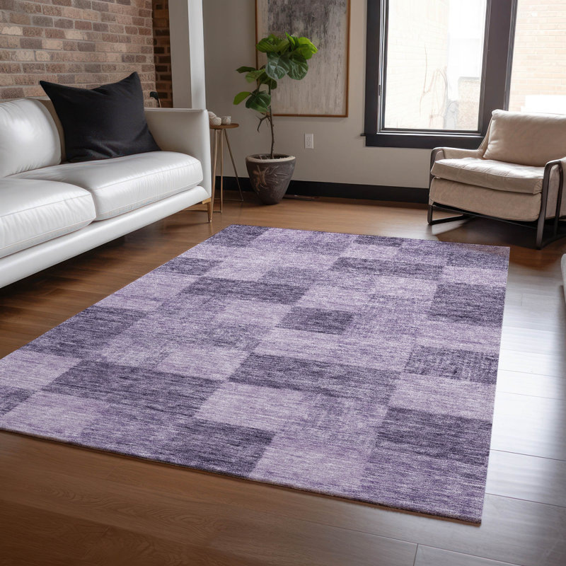 Elise Purple Washable Indoor-Outdoor Rug - , 9' x 12'