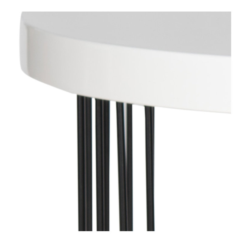Keelin End Table, White/Black