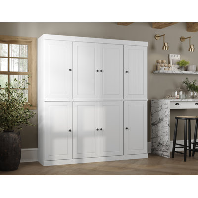 Siegmeyer Palace Imports 100% Solid Wood Pantry Cabinet, Raised Panel Doors, Adjustable Shelves, 65" Wide, 71.5" Tall by Hokku Designs