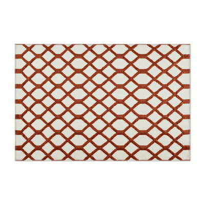 Trellis Beige Indoor and Outdoor Area Rug