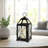 Black Gem Metal Lantern with Battery-Operated Candle