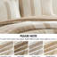 Édredon 3 pièces pour très grand / très grand lit - Esthétique avec motif rayé terreux, structure mixte gaufrée et gaze, 100% coton, sommeil relaxant surdimensionné, tout, surpiqûres, très grand, esthétique,-120252310-120252309