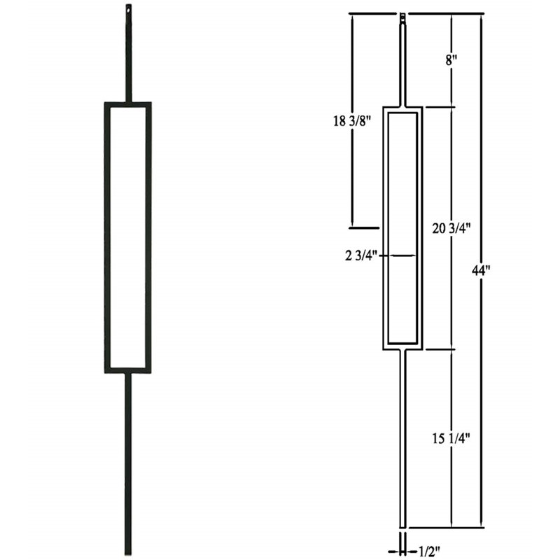 Satin Black Powder Coated Wrought Iron Stair Balusters
