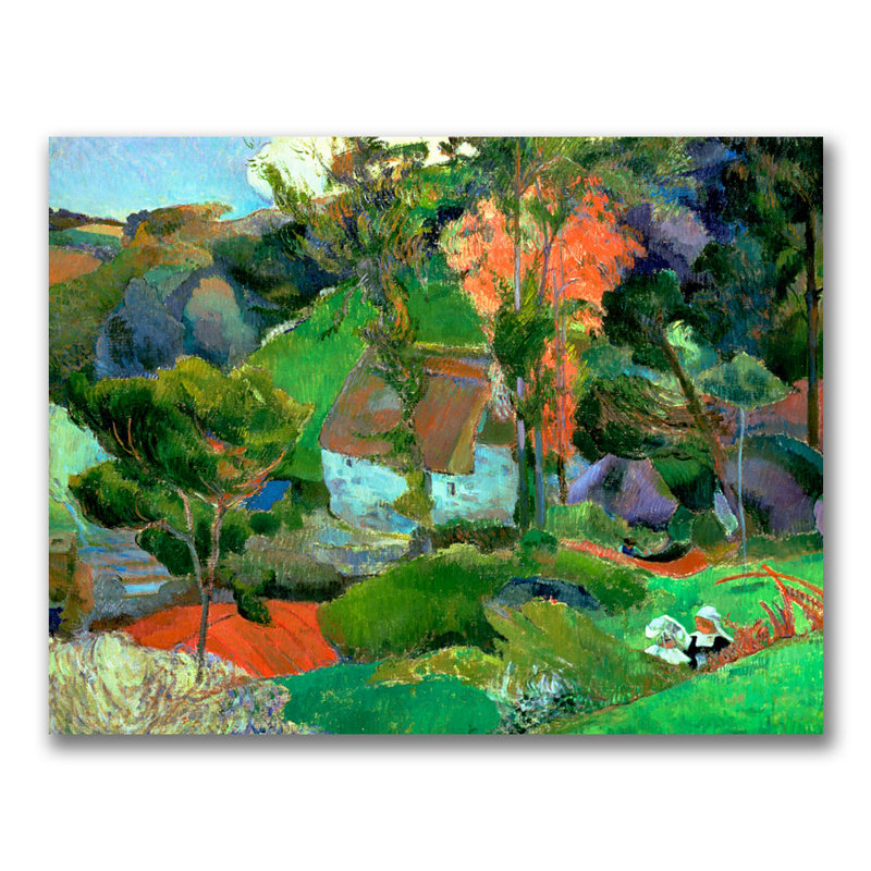 Landscape at Pont Aven Green and Orange Canvas Art